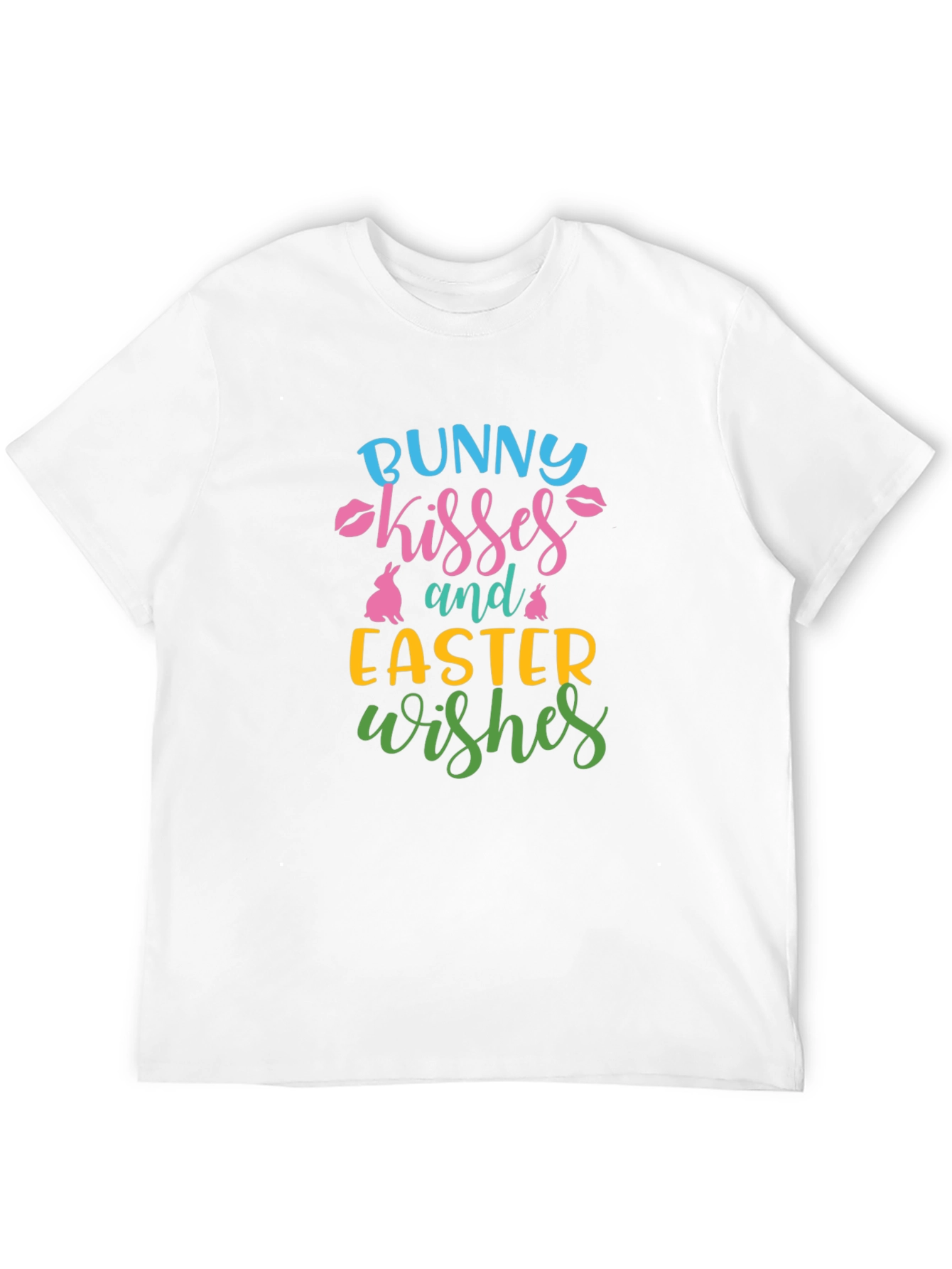 Bunny Kisses Easter Wishes Graphic T-Shirt