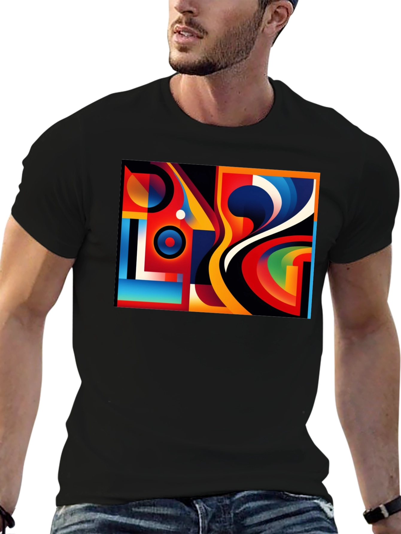 Abstract Art Graphic Black T-Shirt