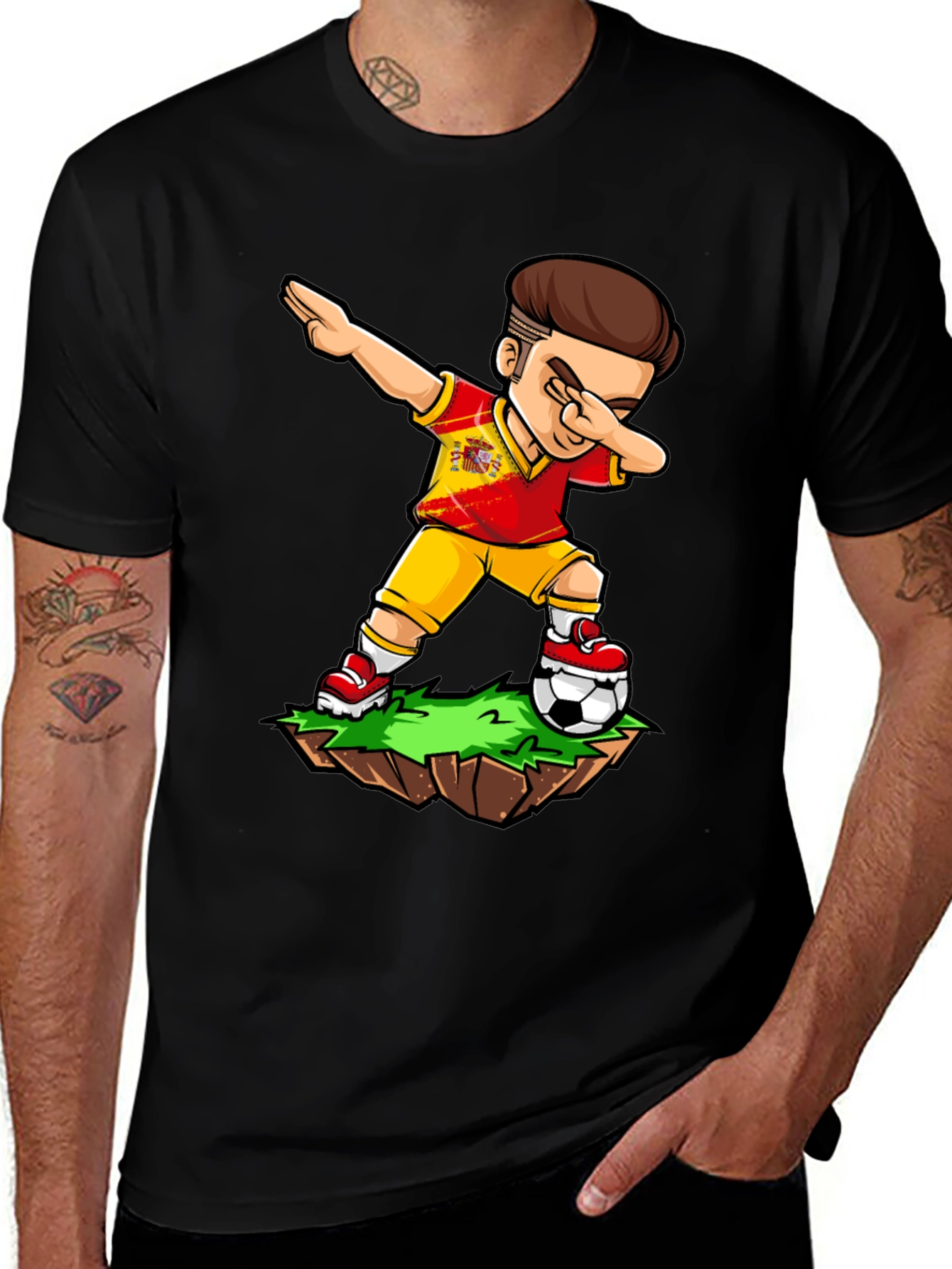 Spain Soccer Dab T-Shirt - Novelty Graphic Tee