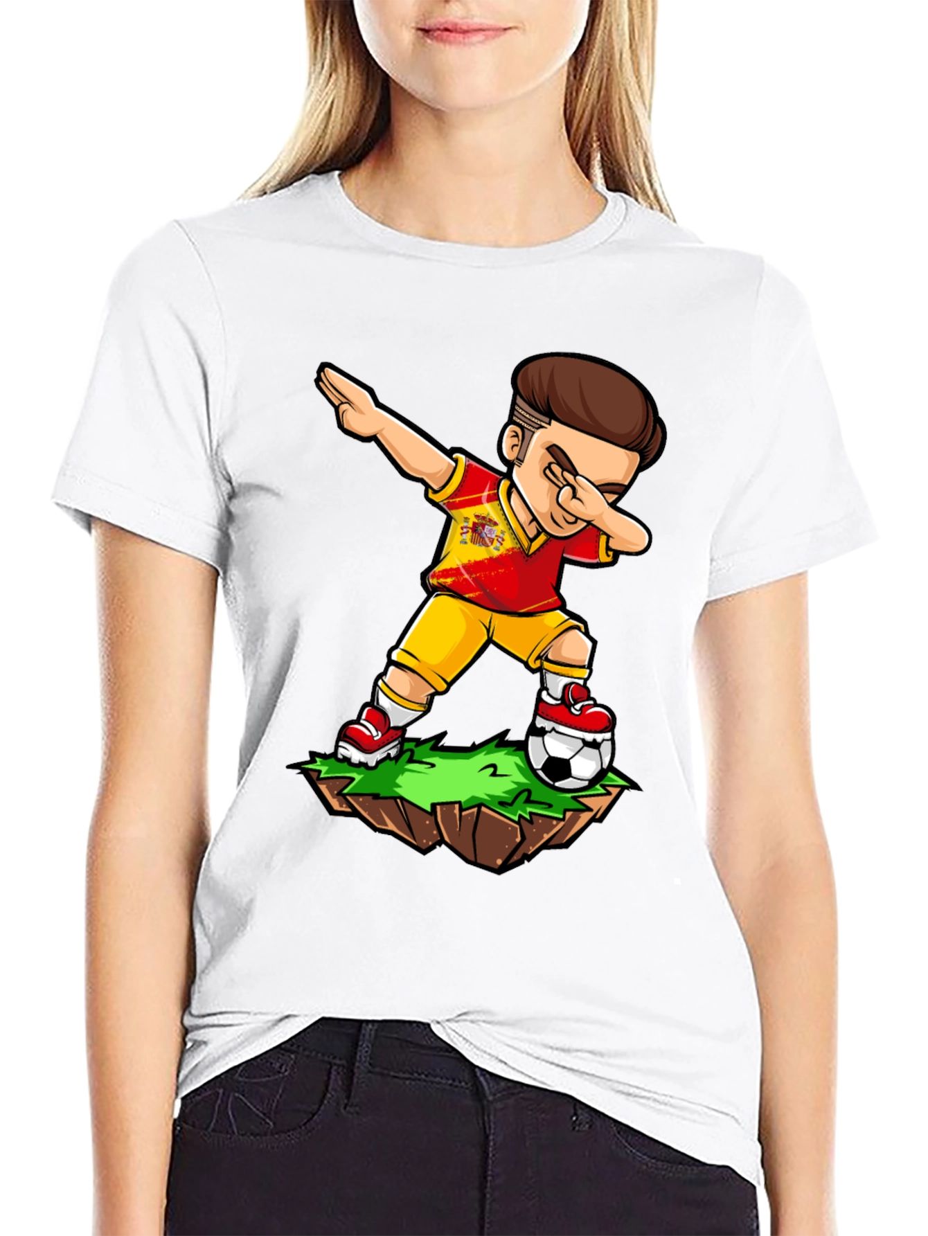 Spain Soccer Dab T-Shirt - Novelty Graphic Tee