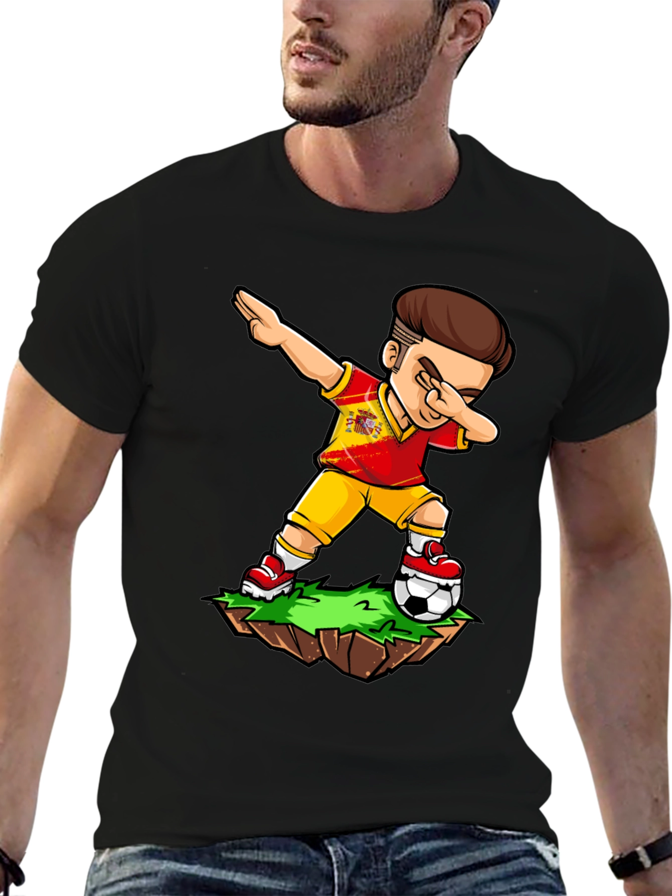 Spain Soccer Dab T-Shirt - Novelty Graphic Tee
