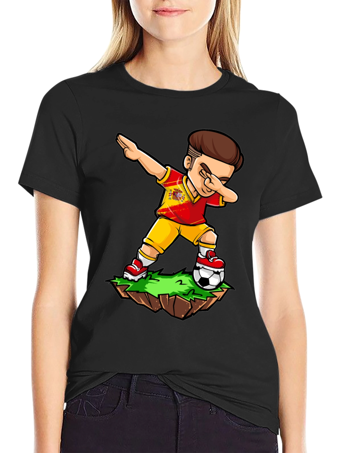 Spain Soccer Dab T-Shirt - Novelty Graphic Tee