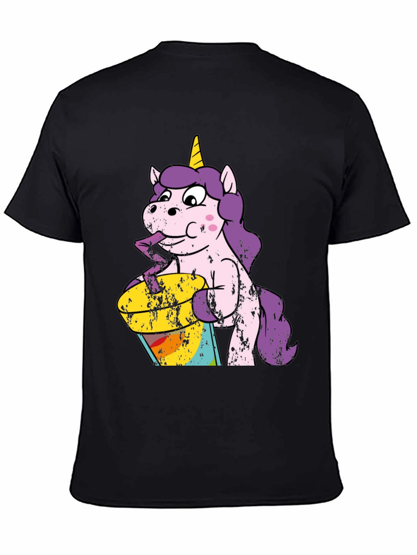 Unicorn Drinking Rainbow Juice Graphic T-Shirt