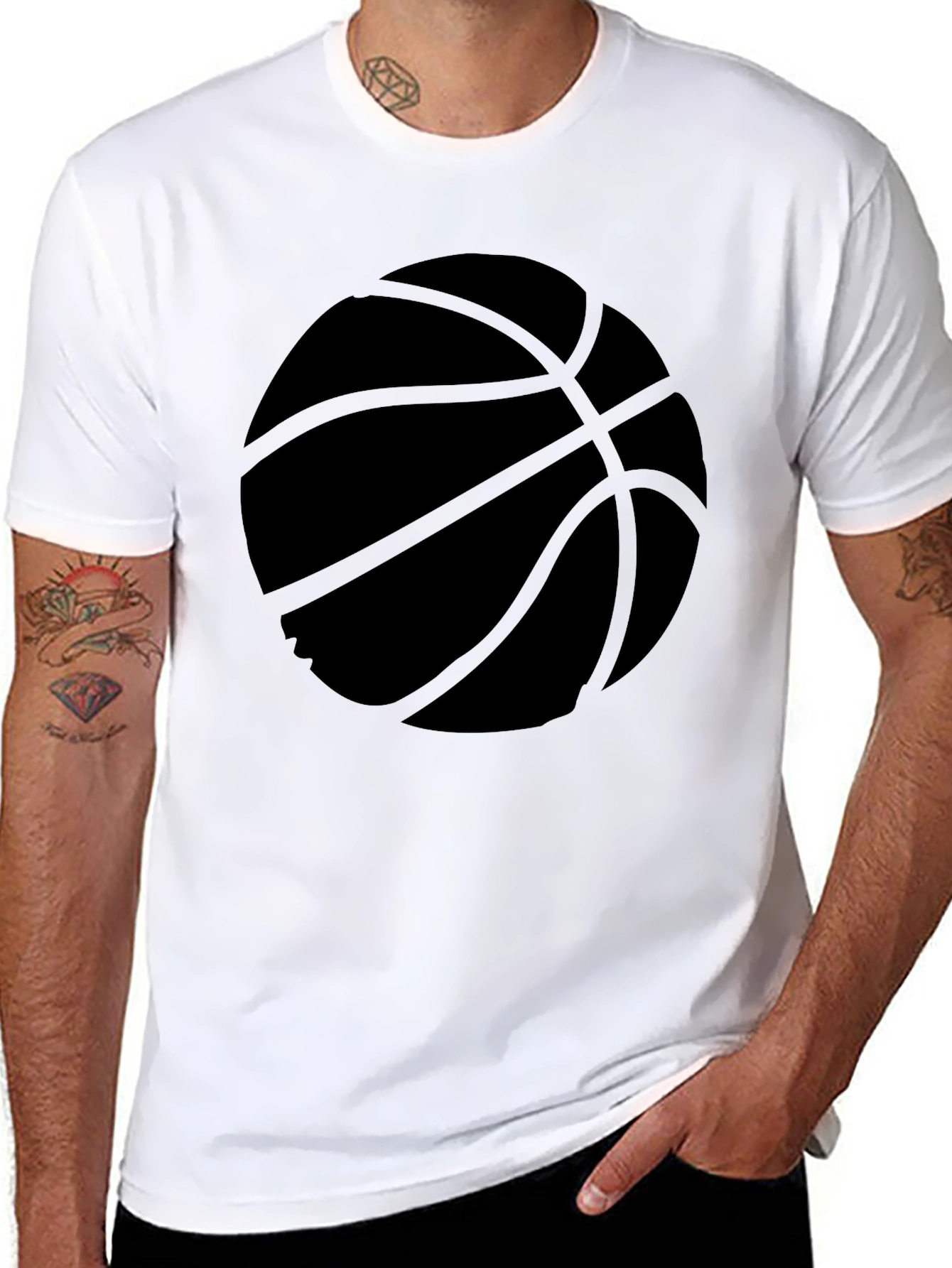 Basketball Graphic Tee - Black Cotton Comfort