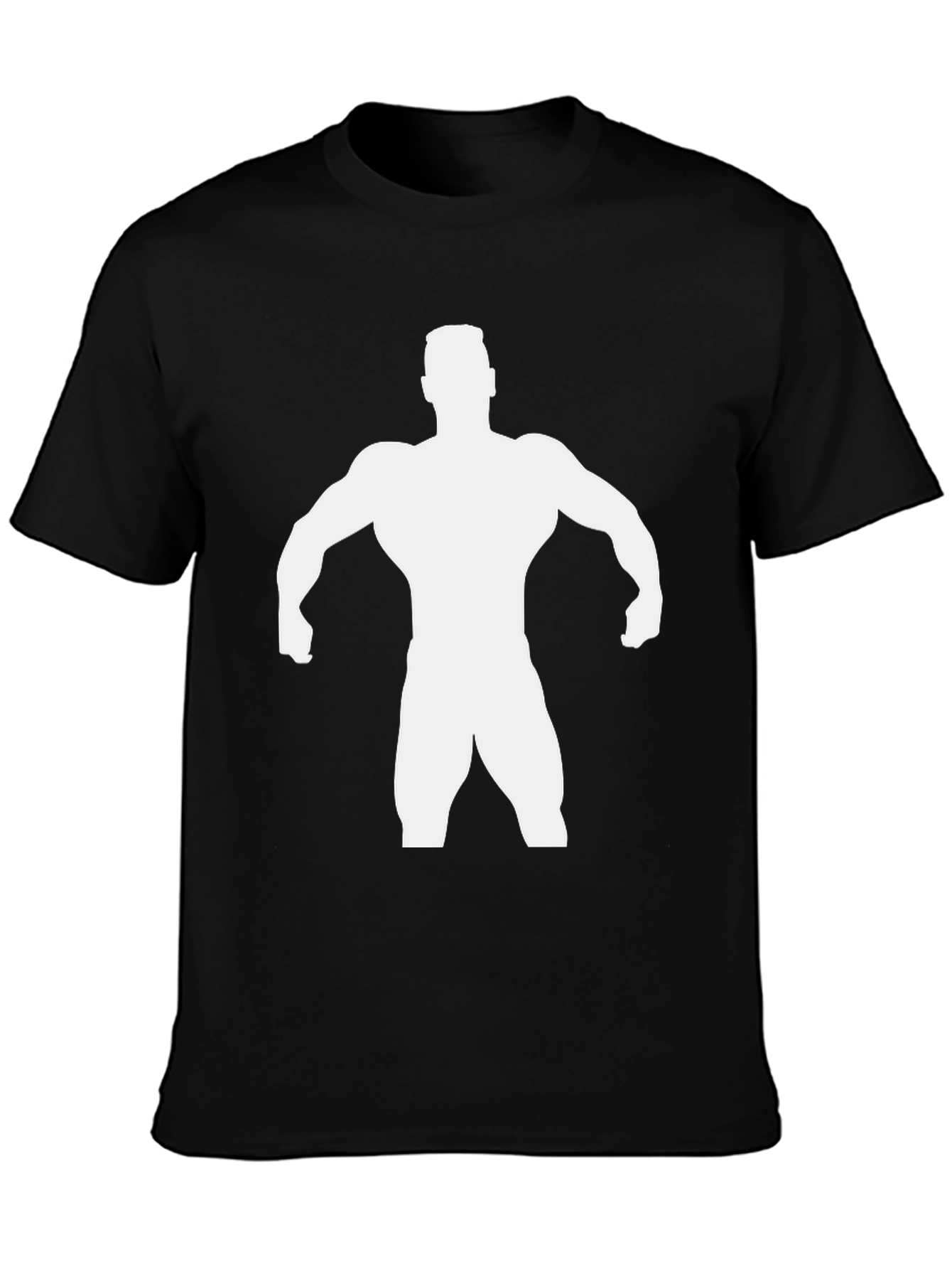 Bodybuilder Silhouette Graphic Tee - Black