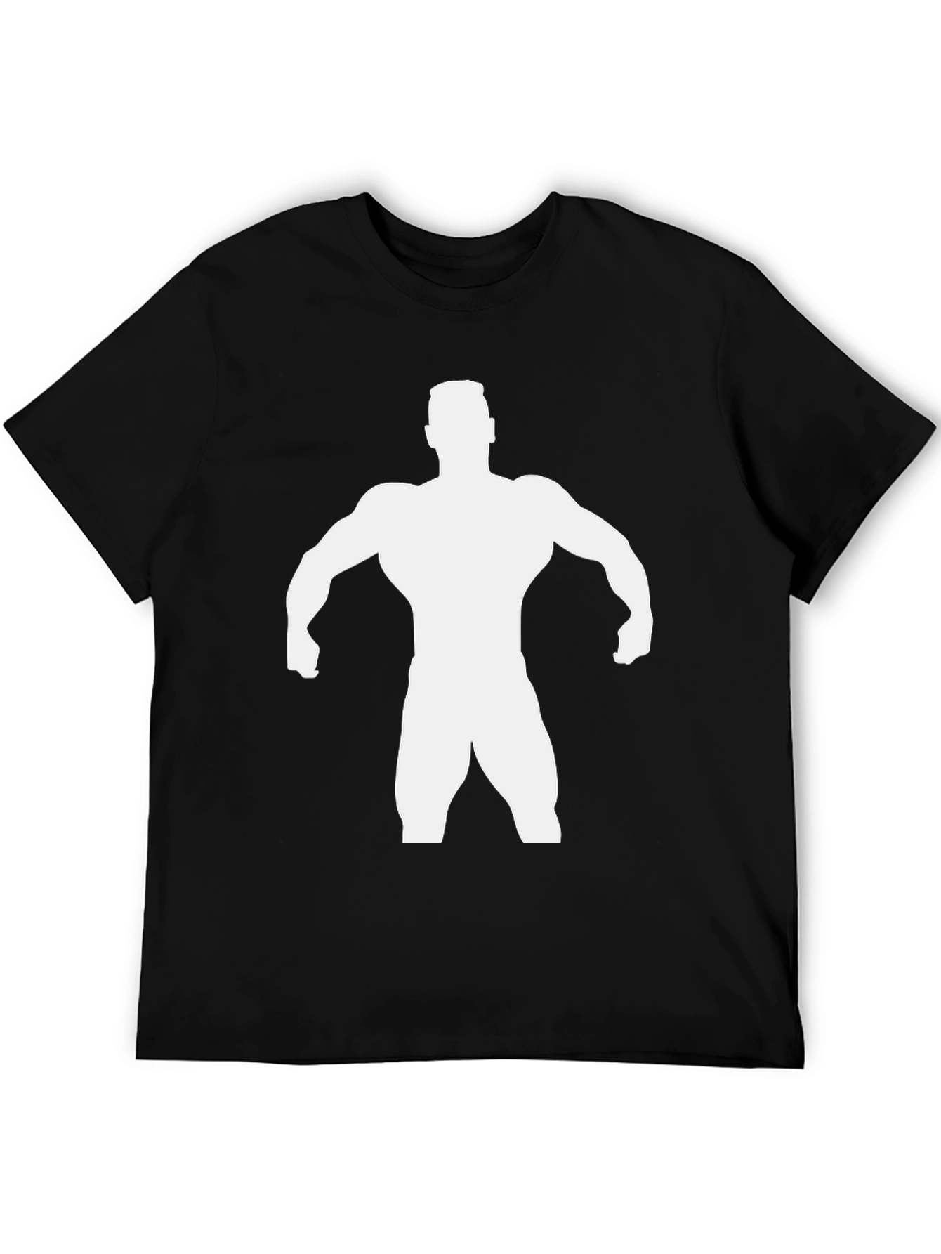 Bodybuilder Silhouette Graphic Tee - Black