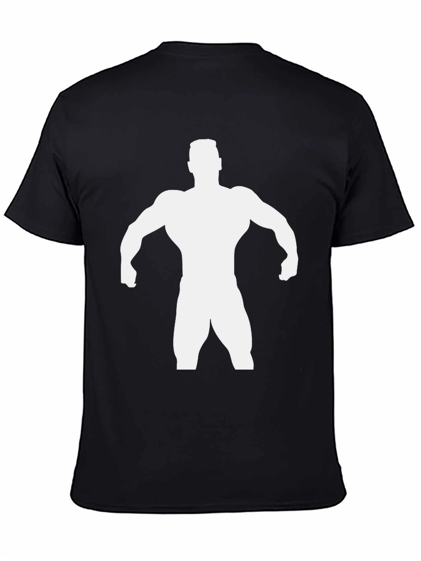 Bodybuilder Silhouette Graphic Tee - Black